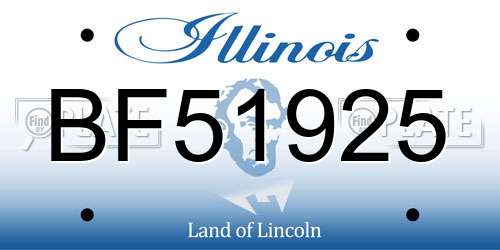 BF51925 Illinois License Plate
