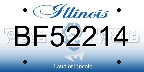 BF52214 Illinois License Plate