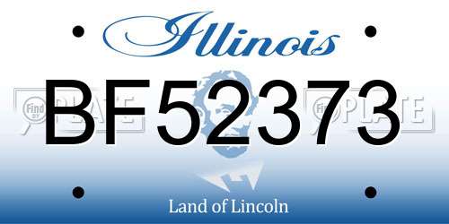 BF52373 Illinois License Plate