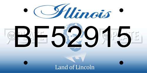 BF52915 Illinois License Plate