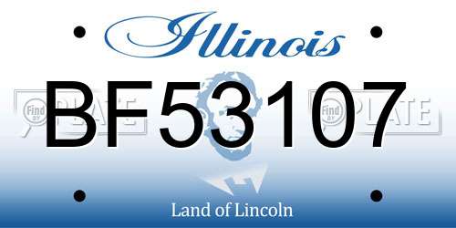 BF53107 Illinois License Plate