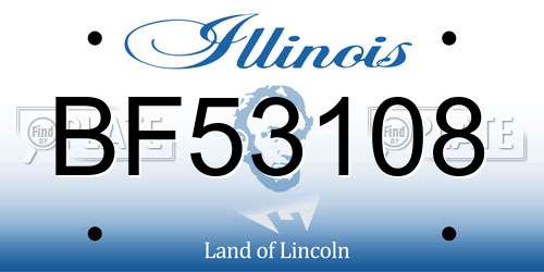 BF53108 Illinois License Plate