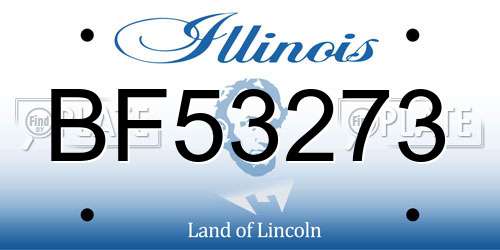 BF53273 Illinois License Plate