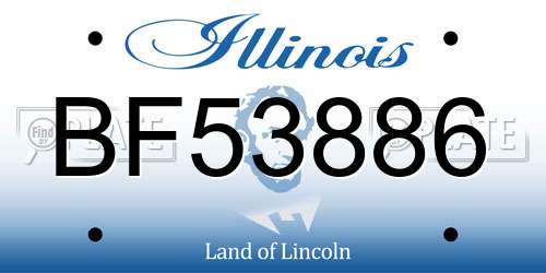 BF53886 Illinois License Plate