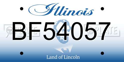 BF54057 Illinois License Plate