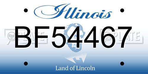 BF54467 Illinois License Plate