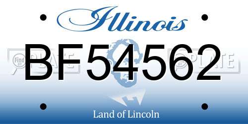 BF54562 Illinois License Plate