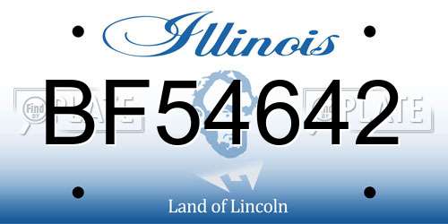 BF54642 Illinois License Plate