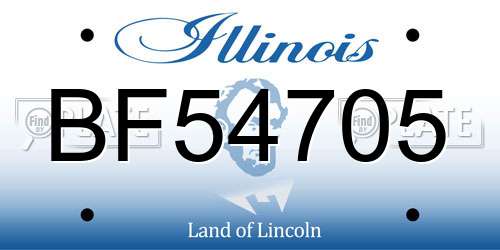 BF54705 Illinois License Plate