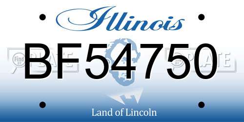 BF54750 Illinois License Plate