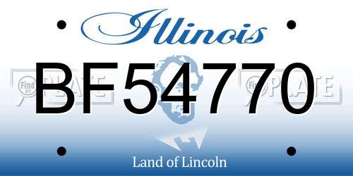 BF54770 Illinois License Plate
