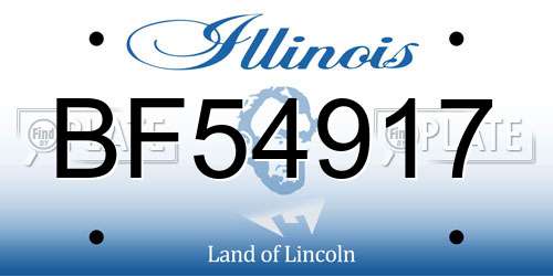 BF54917 Illinois License Plate