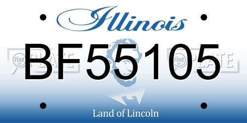 BF55105 Illinois License Plate