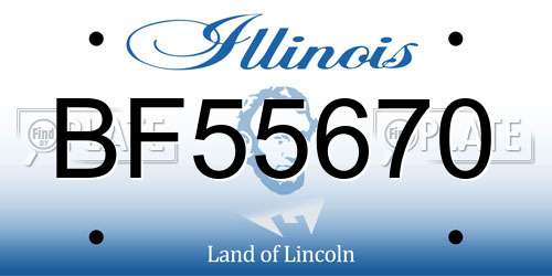 BF55670 Illinois License Plate