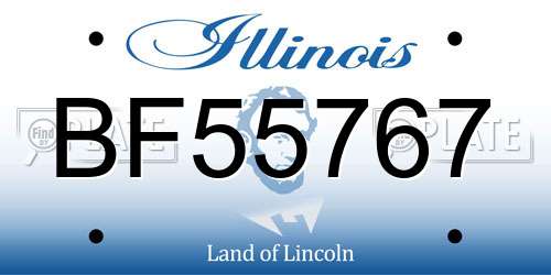 BF55767 Illinois License Plate