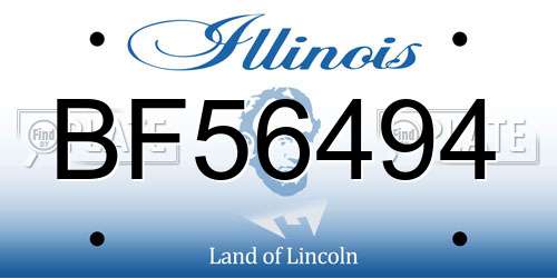 BF56494 Illinois License Plate