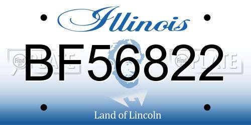 BF56822 Illinois License Plate