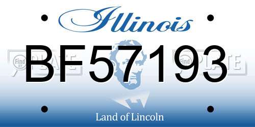 BF57193 Illinois License Plate