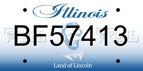 BF57413 Illinois License Plate
