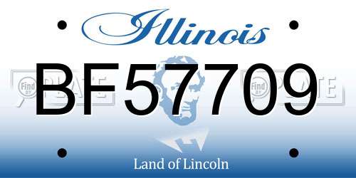 BF57709 Illinois License Plate