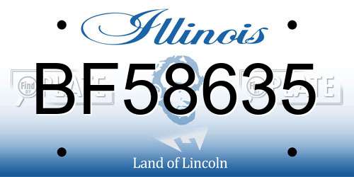 BF58635 Illinois License Plate