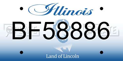 BF58886 Illinois License Plate