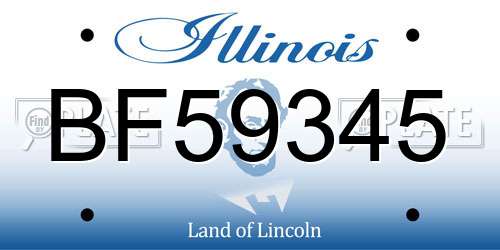 BF59345 Illinois License Plate