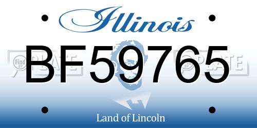 BF59765 Illinois License Plate
