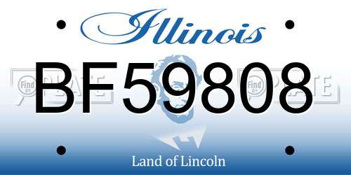 BF59808 Illinois License Plate