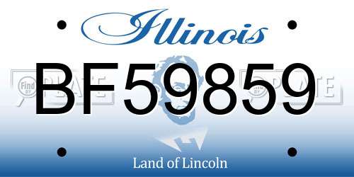BF59859 Illinois License Plate