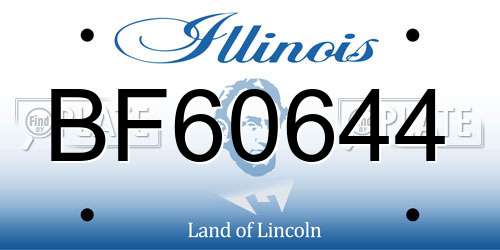 BF60644 Illinois License Plate