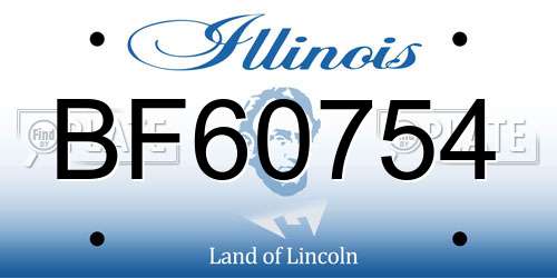 BF60754 Illinois License Plate