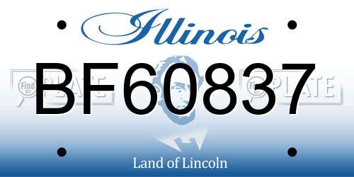 BF60837 Illinois License Plate