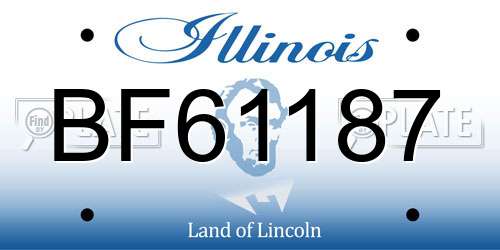 BF61187 Illinois License Plate