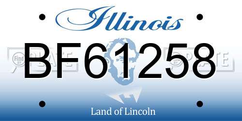 BF61258 Illinois License Plate