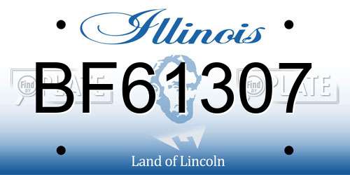 BF61307 Illinois License Plate
