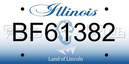 BF61382 Illinois License Plate