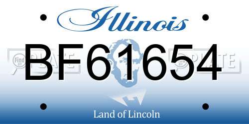 BF61654 Illinois License Plate