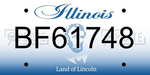 BF61748 Illinois License Plate