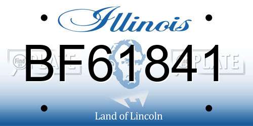 BF61841 Illinois License Plate