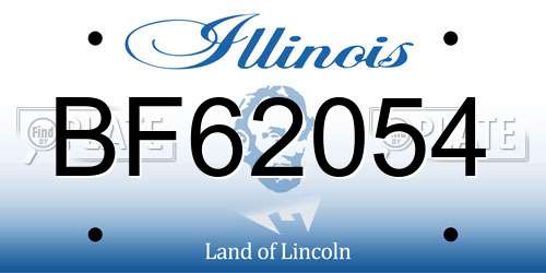 BF62054 Illinois License Plate