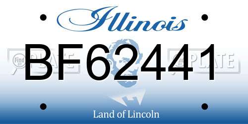 BF62441 Illinois License Plate