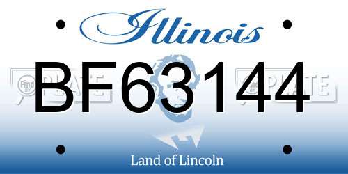 BF63144 Illinois License Plate