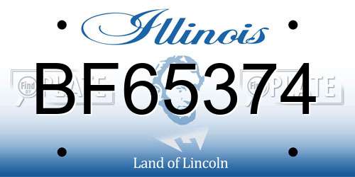 BF65374 Illinois License Plate