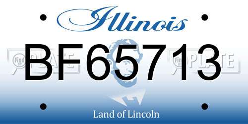 BF65713 Illinois License Plate