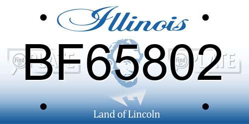 BF65802 Illinois License Plate