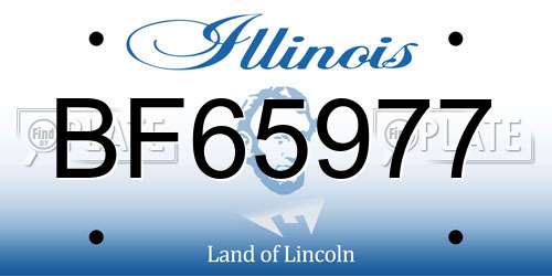 BF65977 Illinois License Plate