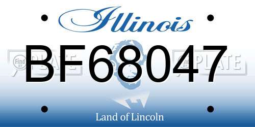 BF68047 Illinois License Plate