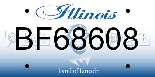 BF68608 Illinois License Plate