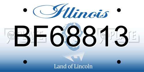BF68813 Illinois License Plate